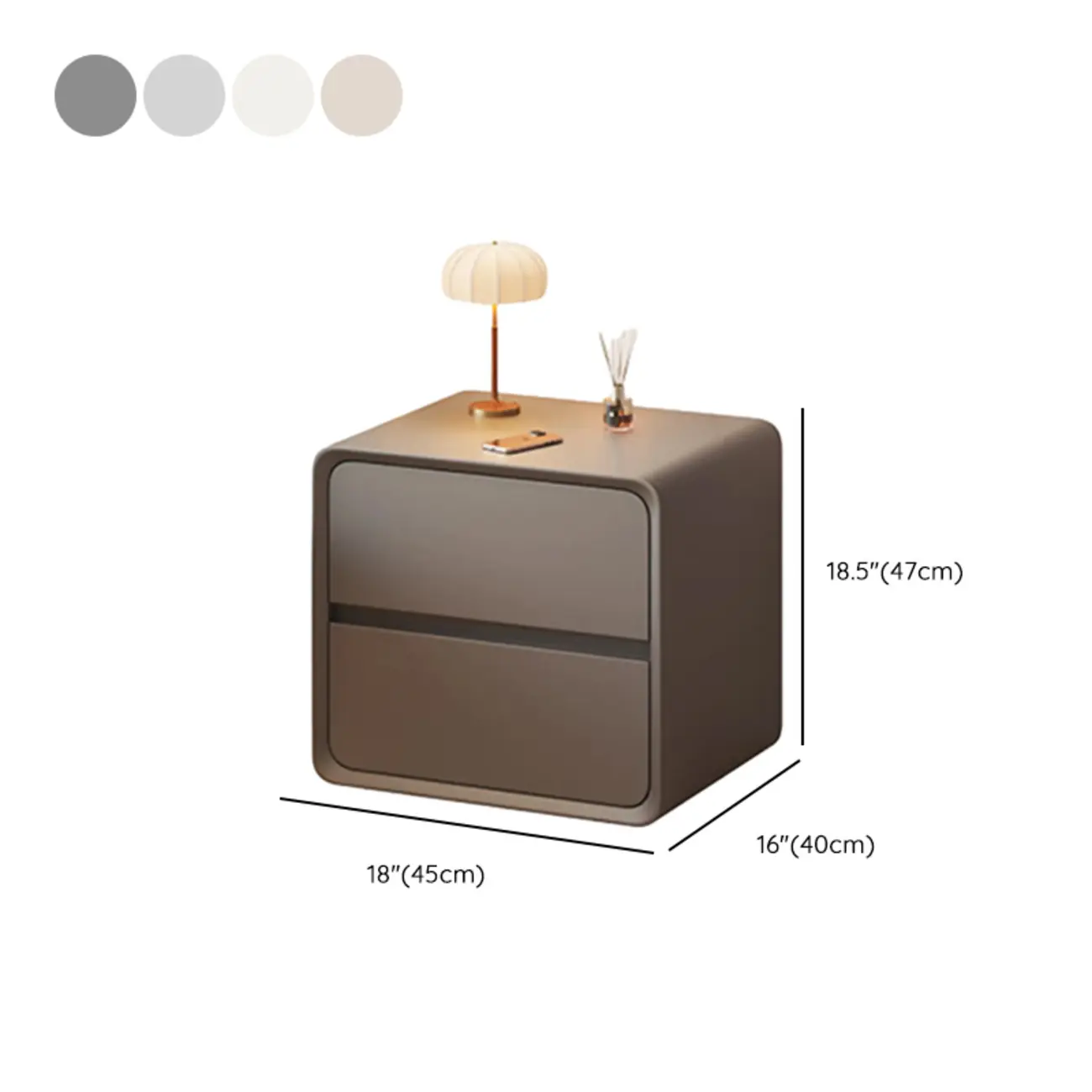 Modern Cream Finish Nightstand with Storage Drawers Image - 21 | homeyfad