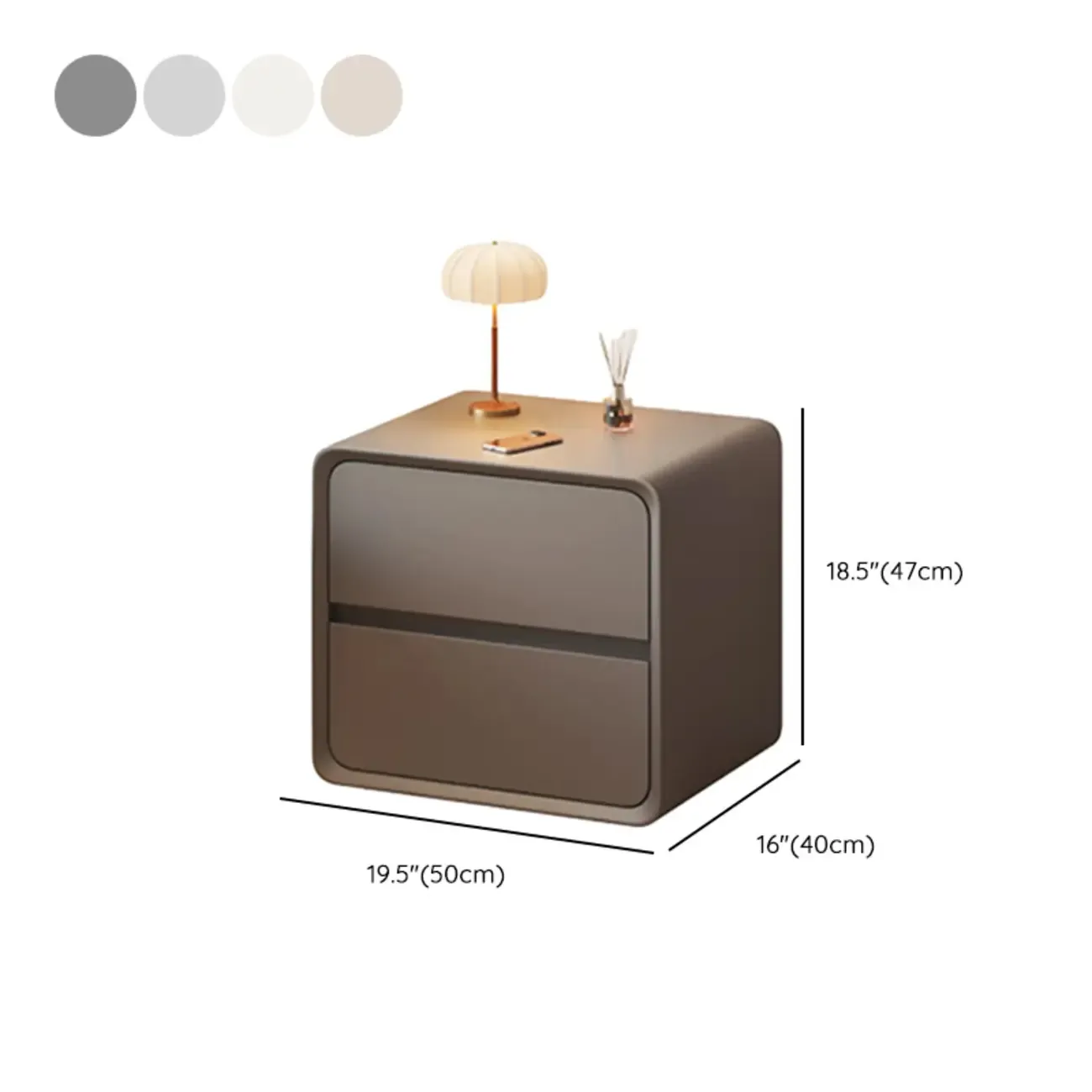 Modern Cream Finish Nightstand with Storage Drawers Image - 22