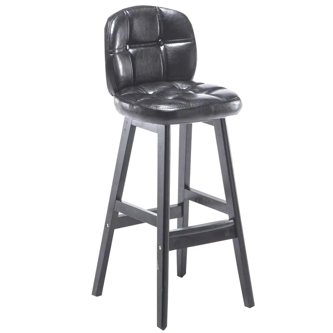 Elegant Low Back Bucket Faux Leather Bar Stool Image - 9 | homeyfad