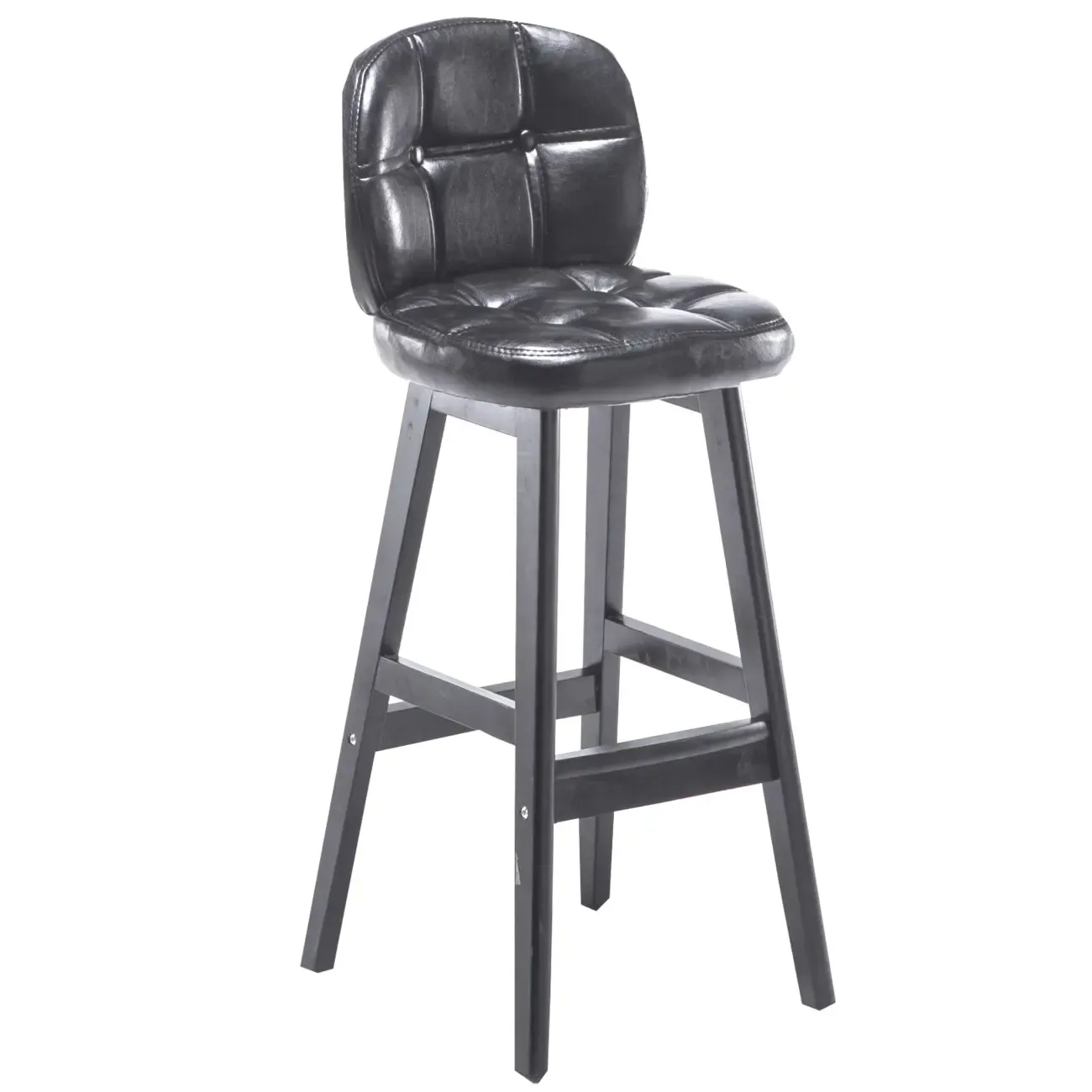 Elegant Low Back Bucket Faux Leather Bar Stool Image - 9