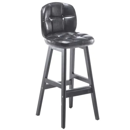 Elegant Low Back Bucket Faux Leather Bar Stool Image - 9