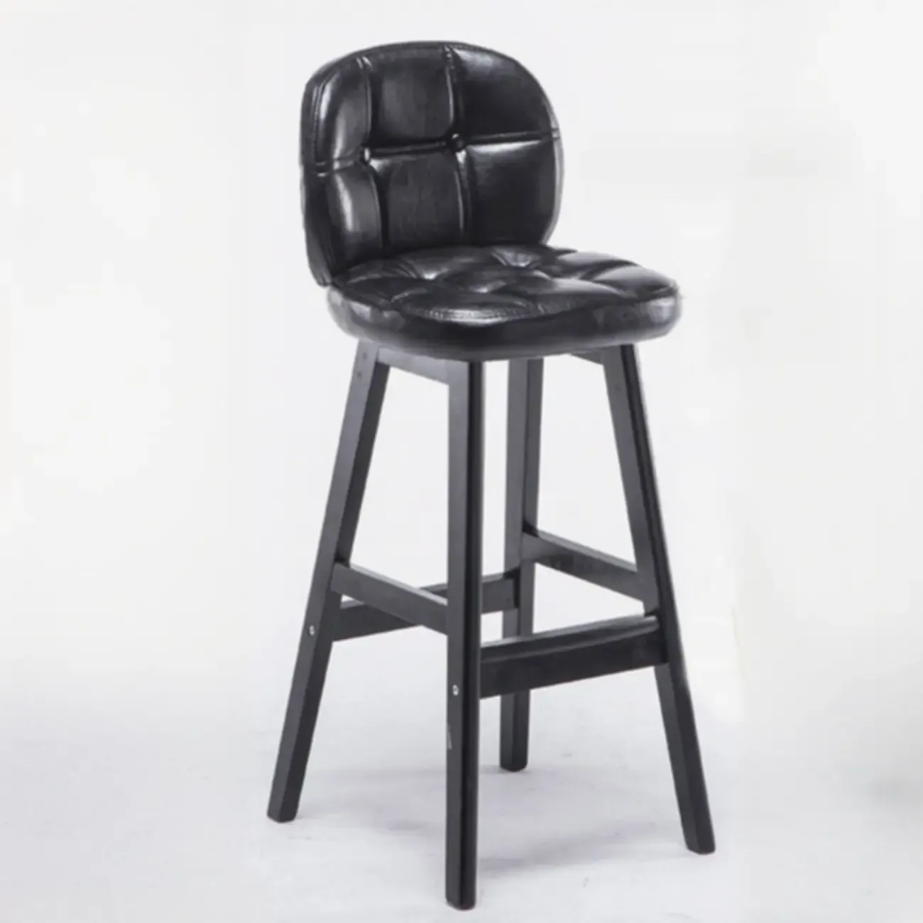 Elegant Low Back Bucket Faux Leather Bar Stool Image - 10