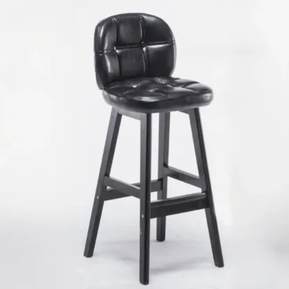 Elegant Low Back Bucket Faux Leather Bar Stool Image - 10