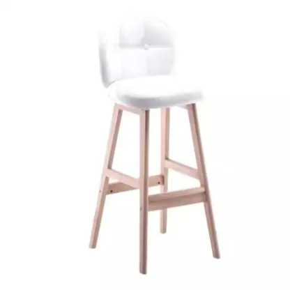 Elegant Low Back Bucket Faux Leather Bar Stool Image - 16