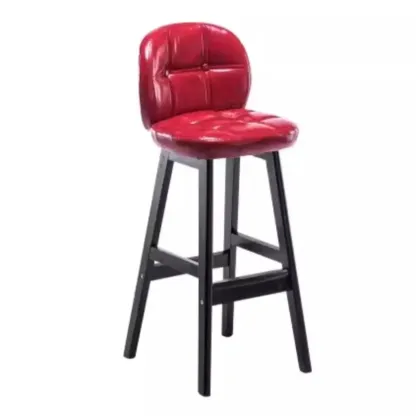 Elegant Low Back Bucket Faux Leather Bar Stool Image - 21