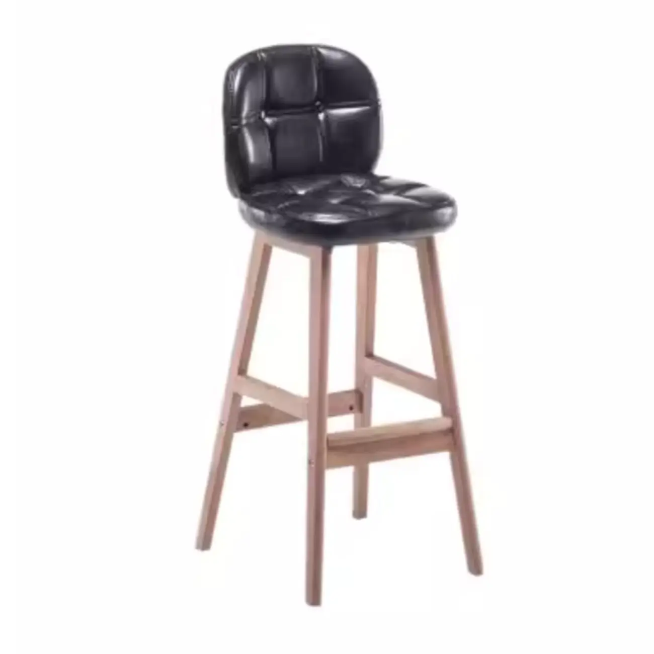 Elegant Low Back Bucket Faux Leather Bar Stool Image - 22 | homeyfad