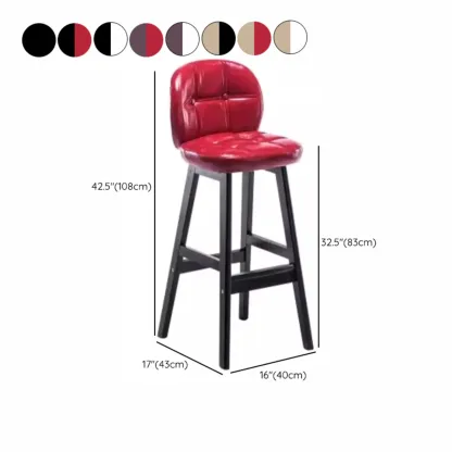 Elegant Low Back Bucket Faux Leather Bar Stool Image - 28
