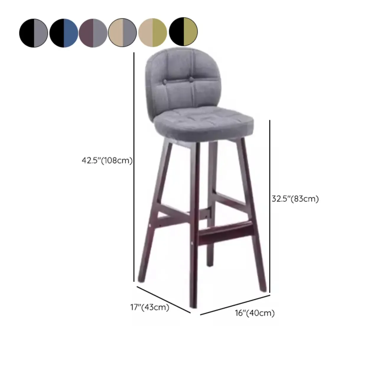 Elegant Low Back Bucket Faux Leather Bar Stool Image - 29