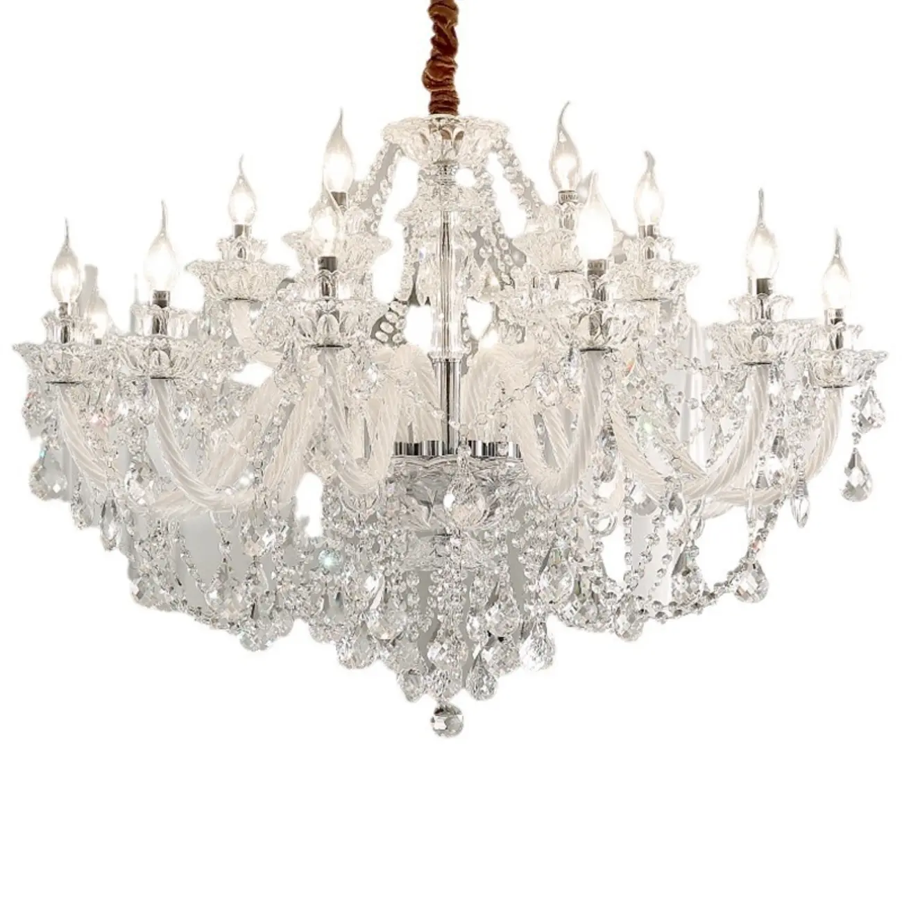 Clear Crystal Glass Beads Classic Elegant Chandelier Image - 5 | homeyfad