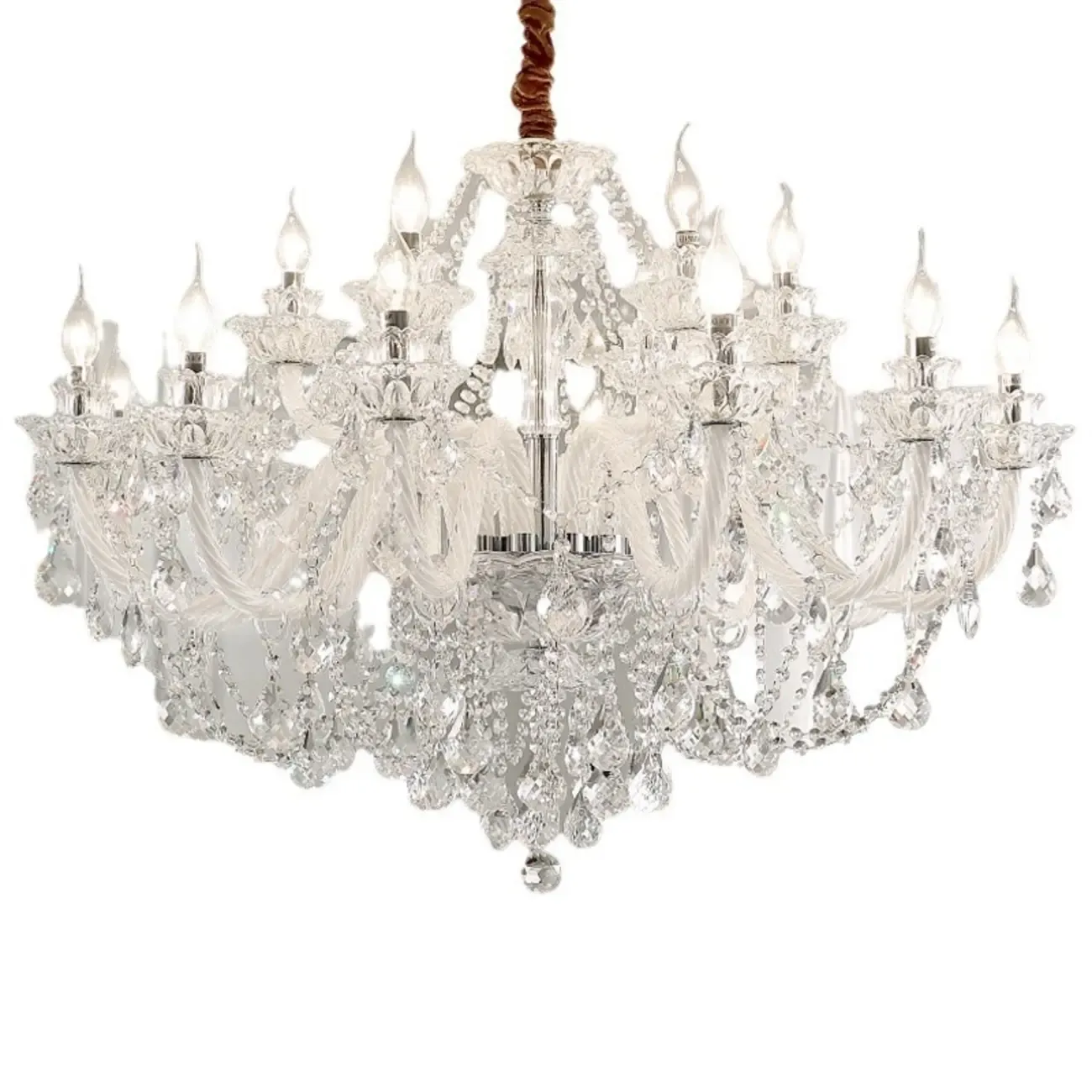 Clear Crystal Glass Beads Classic Elegant Chandelier Image - 5