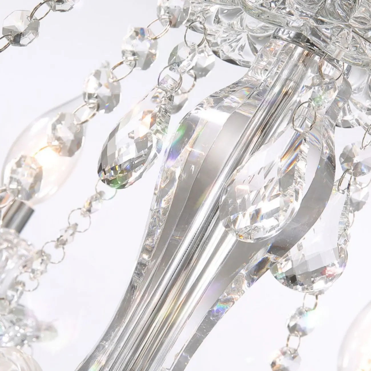 Clear Crystal Glass Beads Classic Elegant Chandelier Image - 6 | homeyfad
