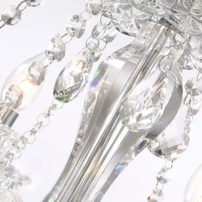 Clear Crystal Glass Beads Classic Elegant Chandelier Image - 6