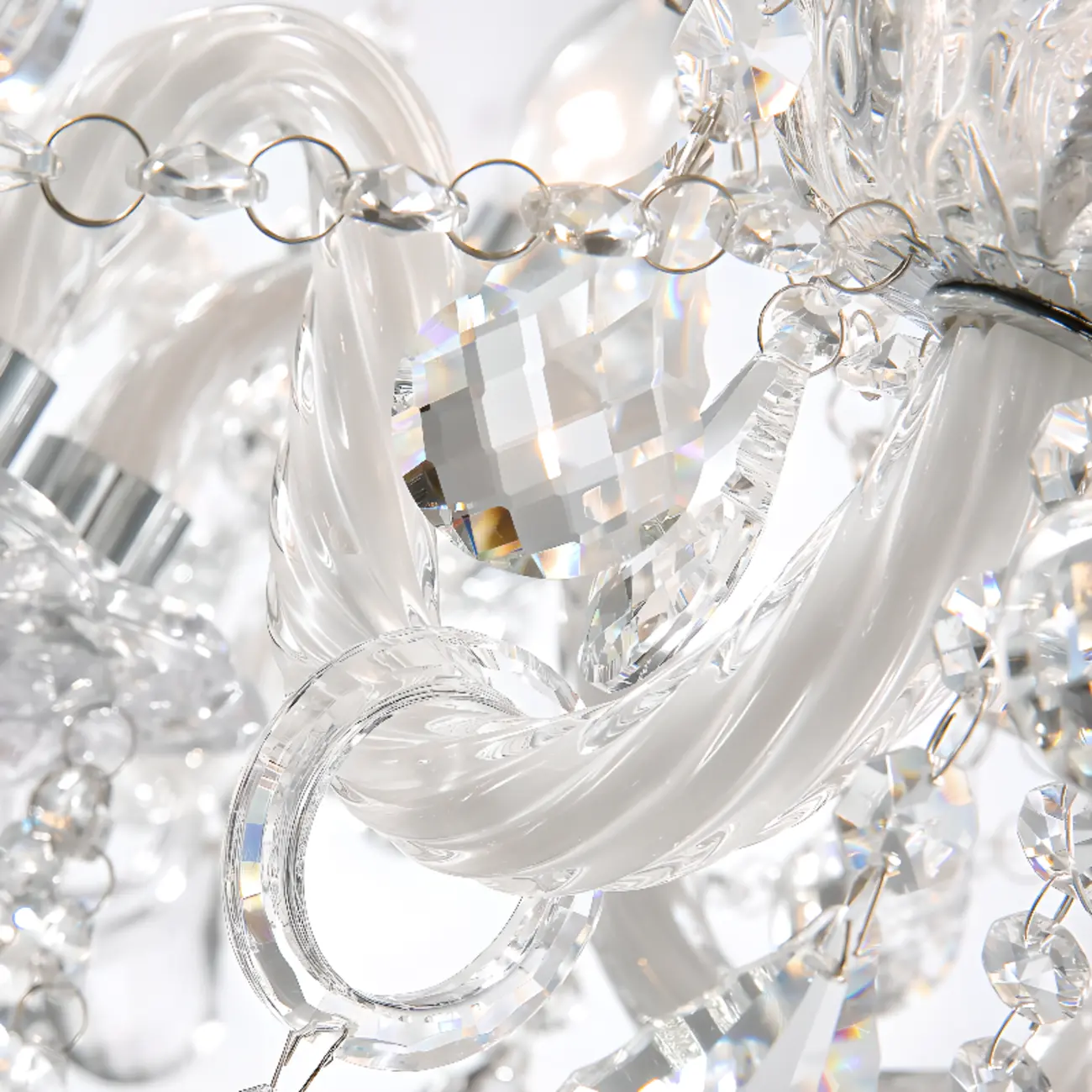 Clear Crystal Glass Beads Classic Elegant Chandelier Image - 9 | homeyfad