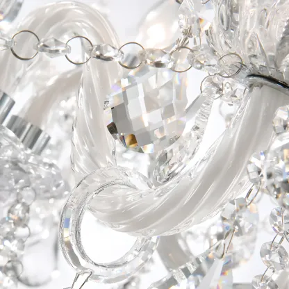 Clear Crystal Glass Beads Classic Elegant Chandelier Image - 9