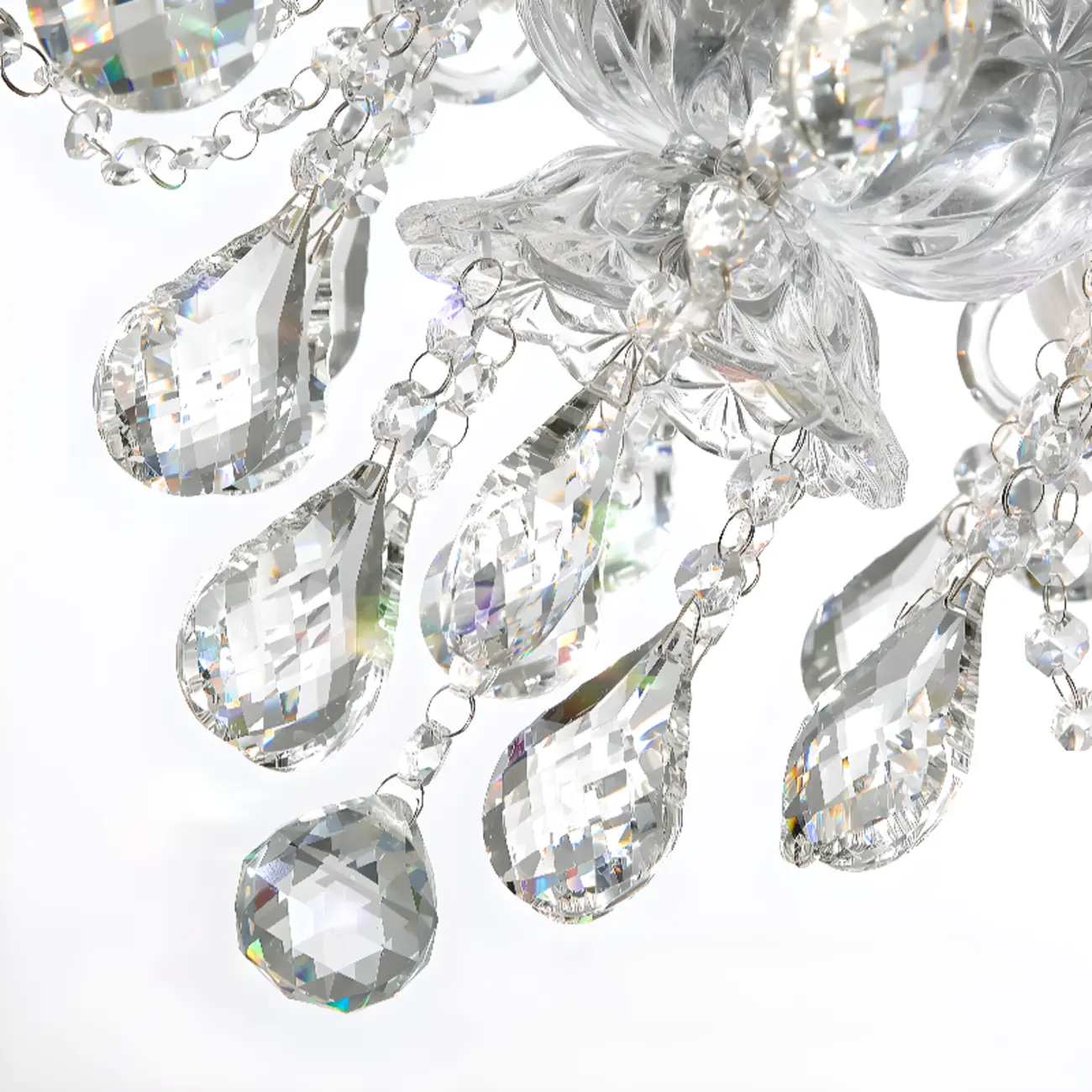 Clear Crystal Glass Beads Classic Elegant Chandelier Image - 10 | homeyfad