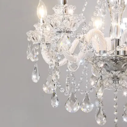 Clear Crystal Glass Beads Classic Elegant Chandelier Image - 11