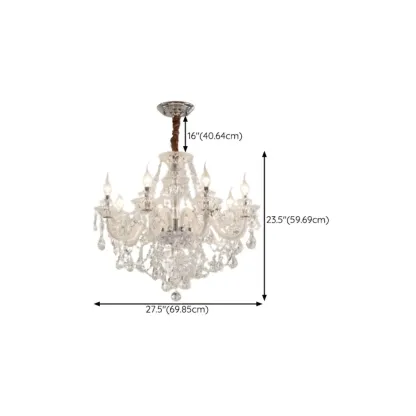 Clear Crystal Glass Beads Classic Elegant Chandelier Image - 18