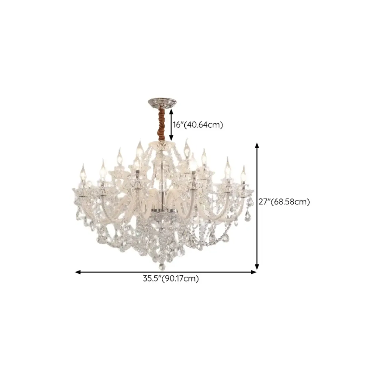 Clear Crystal Glass Beads Classic Elegant Chandelier Image - 20