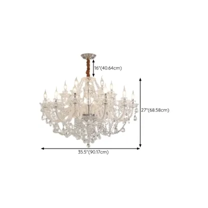 Clear Crystal Glass Beads Classic Elegant Chandelier Image - 20