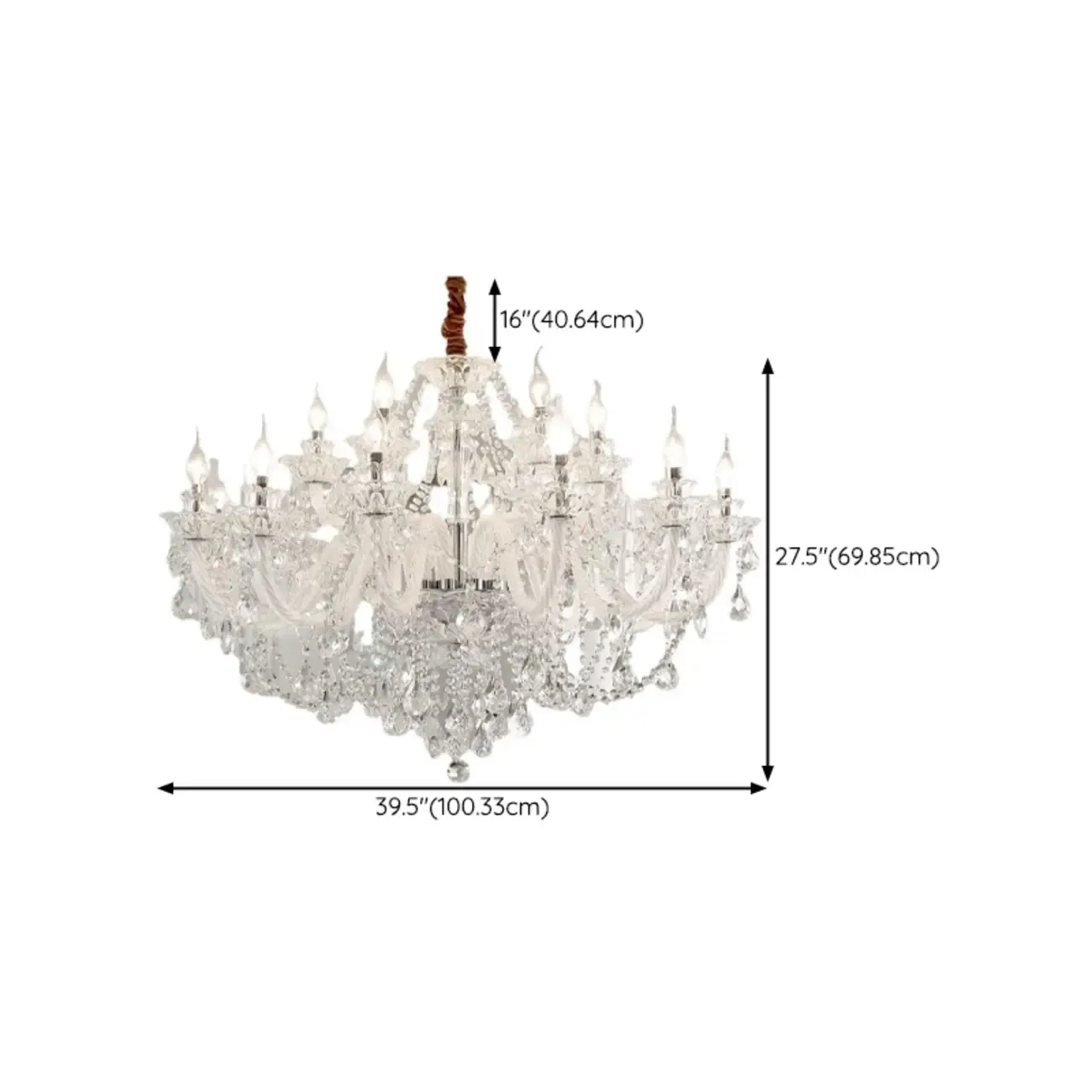 Clear Crystal Glass Beads Classic Elegant Chandelier Image - 21