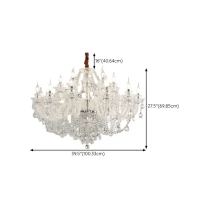 Clear Crystal Glass Beads Classic Elegant Chandelier Image - 21