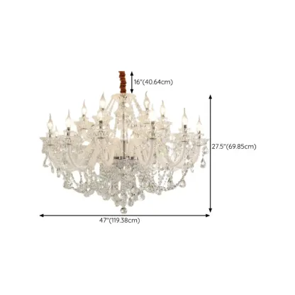Clear Crystal Glass Beads Classic Elegant Chandelier Image - 22