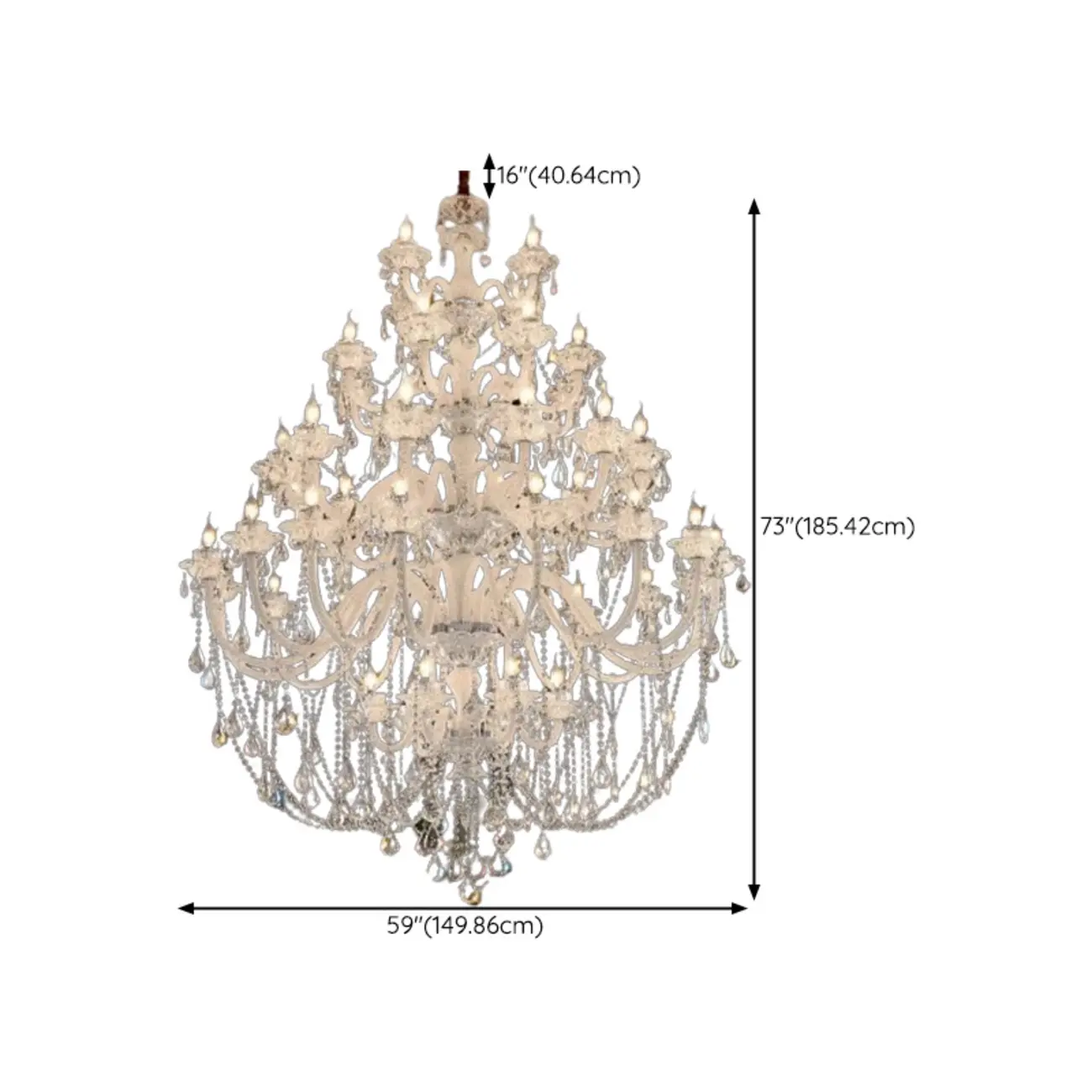 Clear Crystal Glass Beads Classic Elegant Chandelier Image - 24 | homeyfad