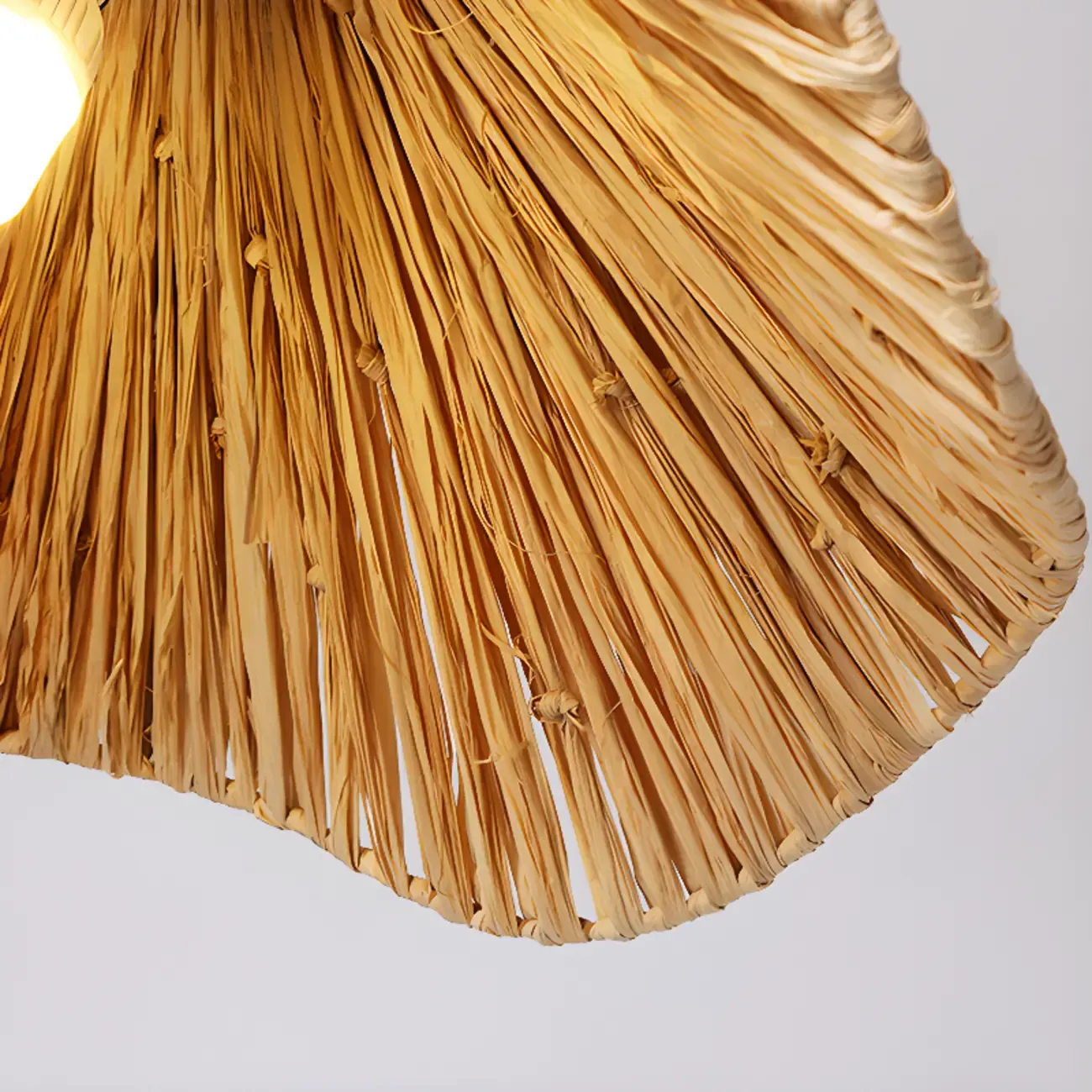 Oriental Brown Rattan Pendant Light for Kitchen Island Hanging Image - 7