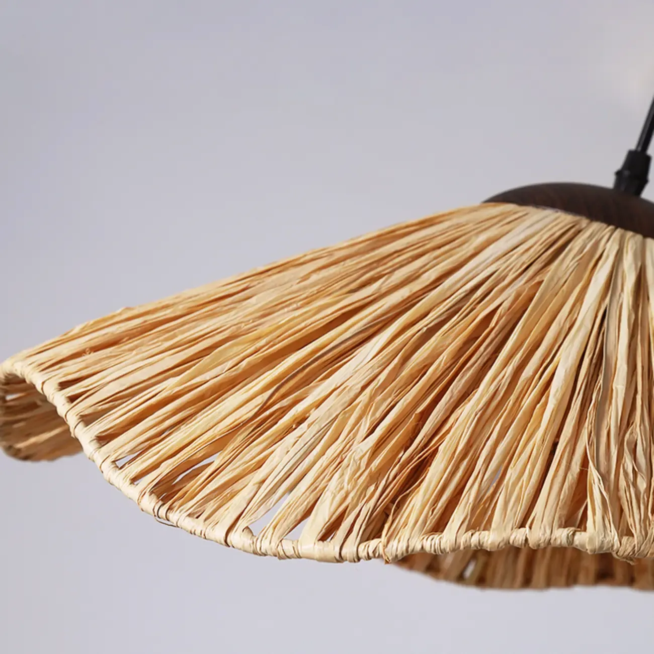 Oriental Brown Rattan Pendant Light for Kitchen Island Hanging Image - 8