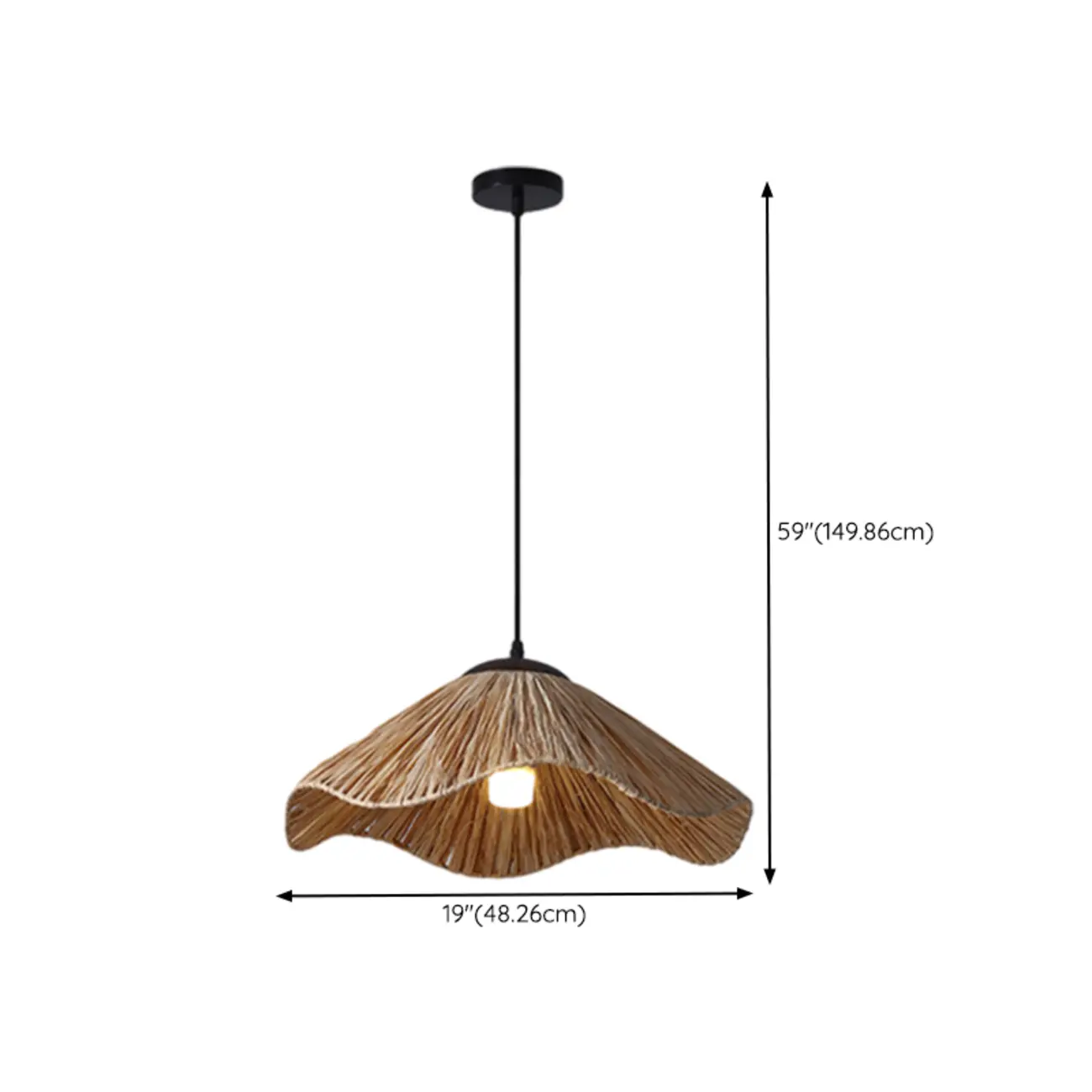 Oriental Brown Rattan Pendant Light for Kitchen Island Hanging #size | homeyfad