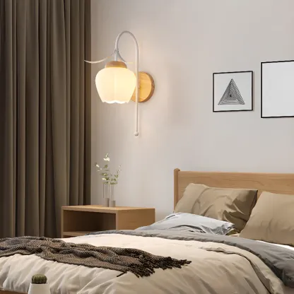 Modern Geometric Glass Shade Wall Sconce for Home Image - 2