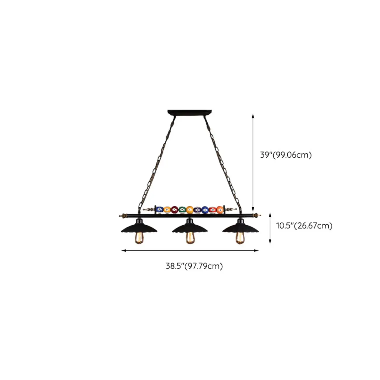 Industrial Adjustable Island Light with Snooker Decor for Dining #size | homeyfad
