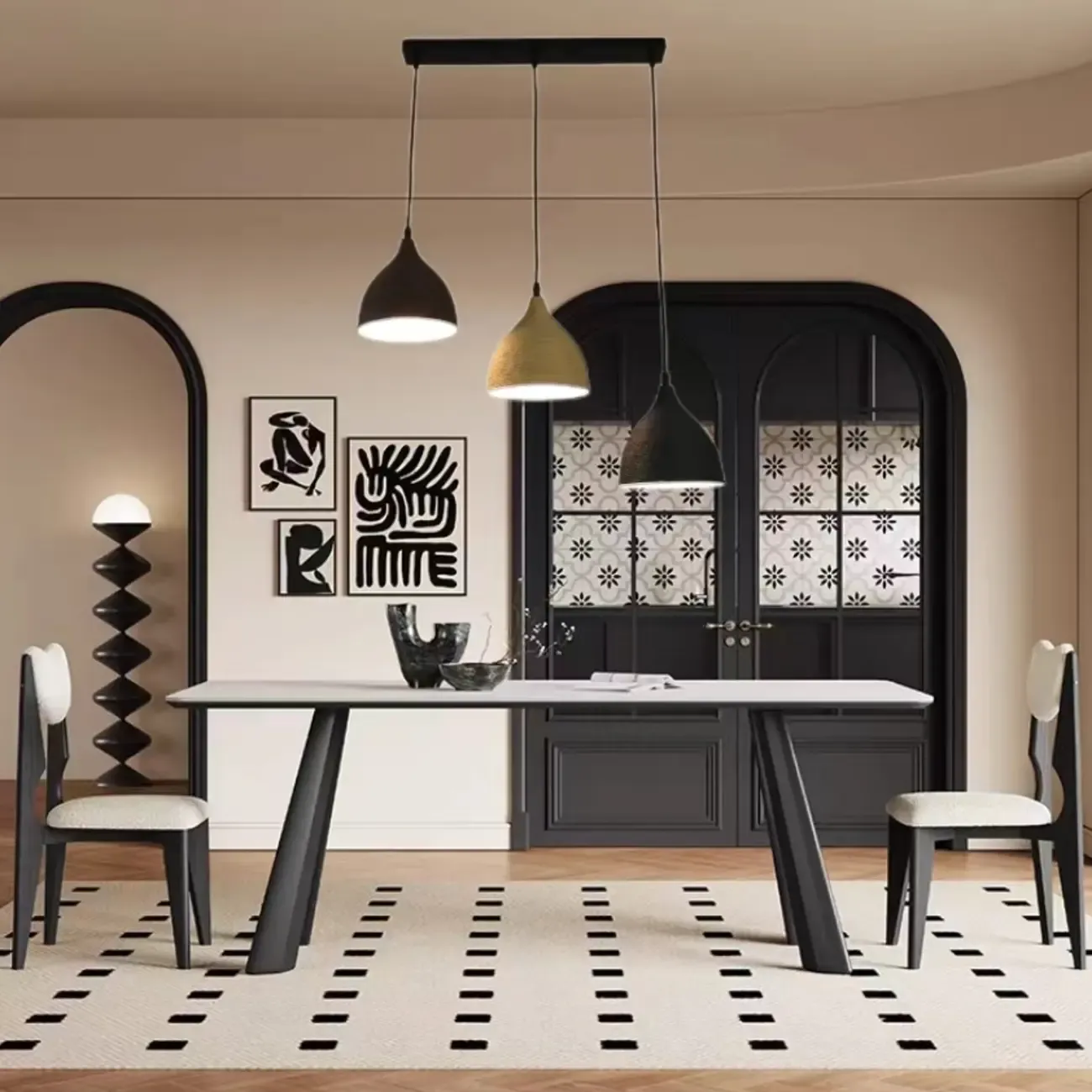 Modern Black Conical Metal Island Pendant Light Image - 3