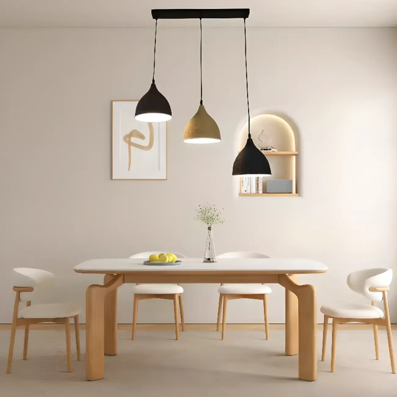 Modern Black Conical Metal Island Pendant Light Image - 2