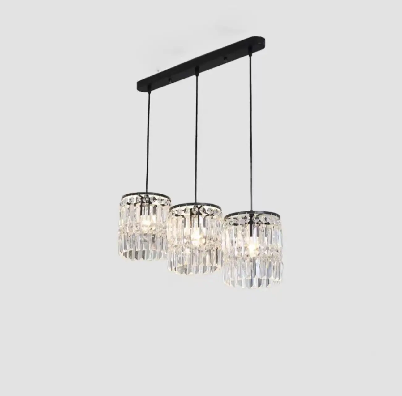 Kitchen Island Modern Crystal Cylinder Pendant Light Image - 5 | homeyfad