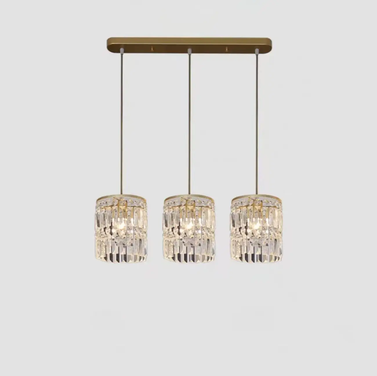 Kitchen Island Modern Crystal Cylinder Pendant Light Image - 6 | homeyfad
