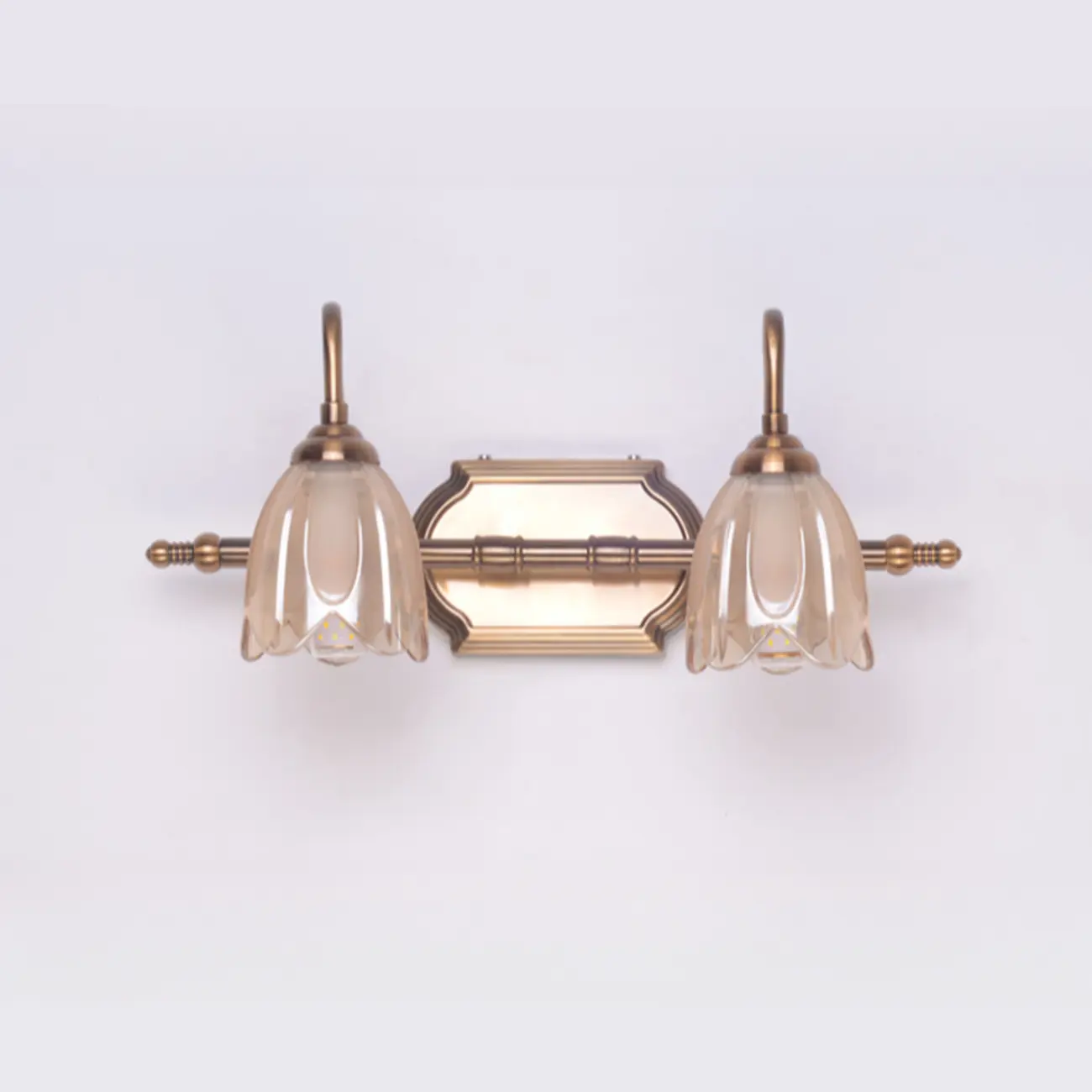 Modern Brass 3-Light Geometric Bathroom Vanity Light | homeyfad