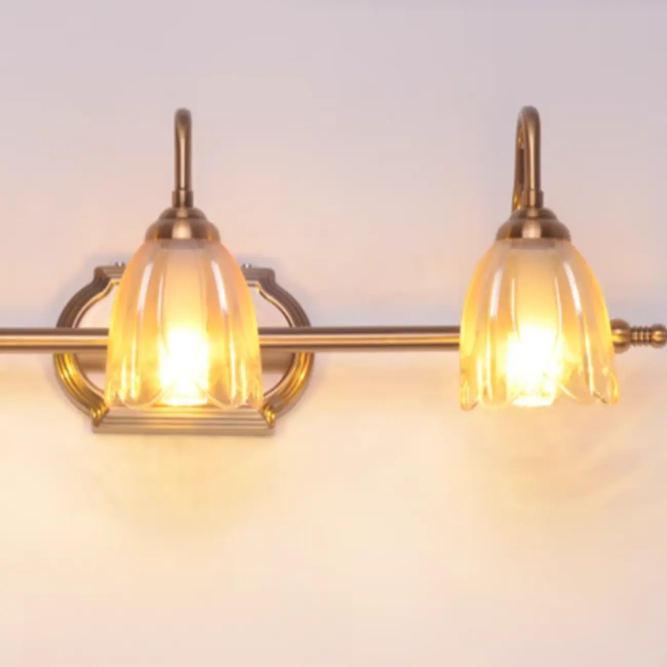 Modern Brass 3-Light Geometric Bathroom Vanity Light | homeyfad
