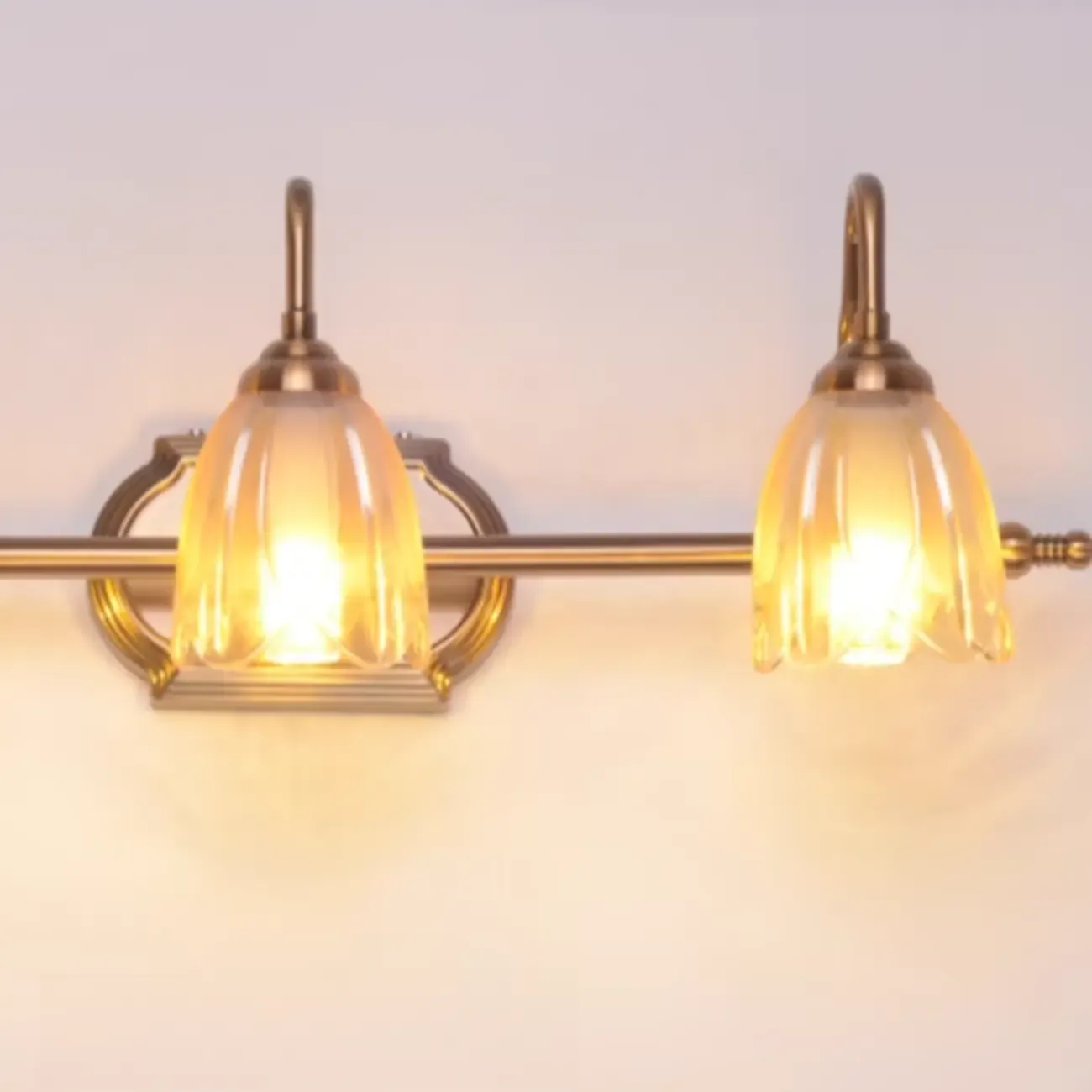 Modern Brass 3-Light Geometric Bathroom Vanity Light