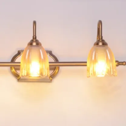 Modern Brass 3-Light Geometric Bathroom Vanity Light