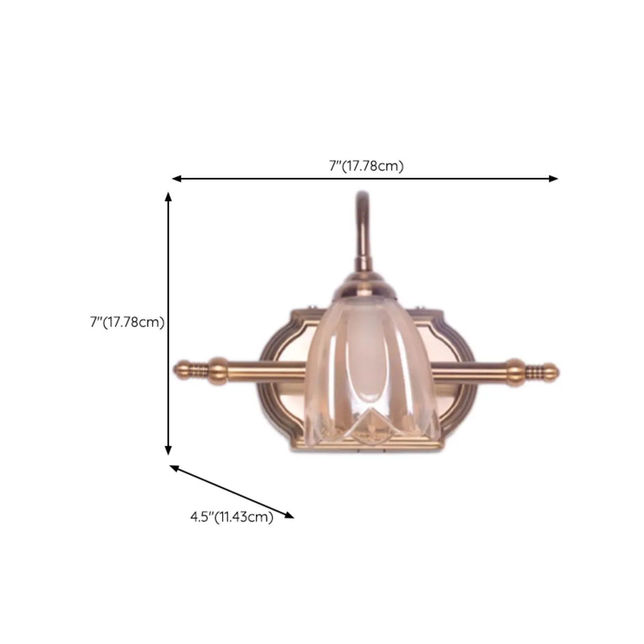 Modern Brass 3-Light Geometric Bathroom Vanity Light #size