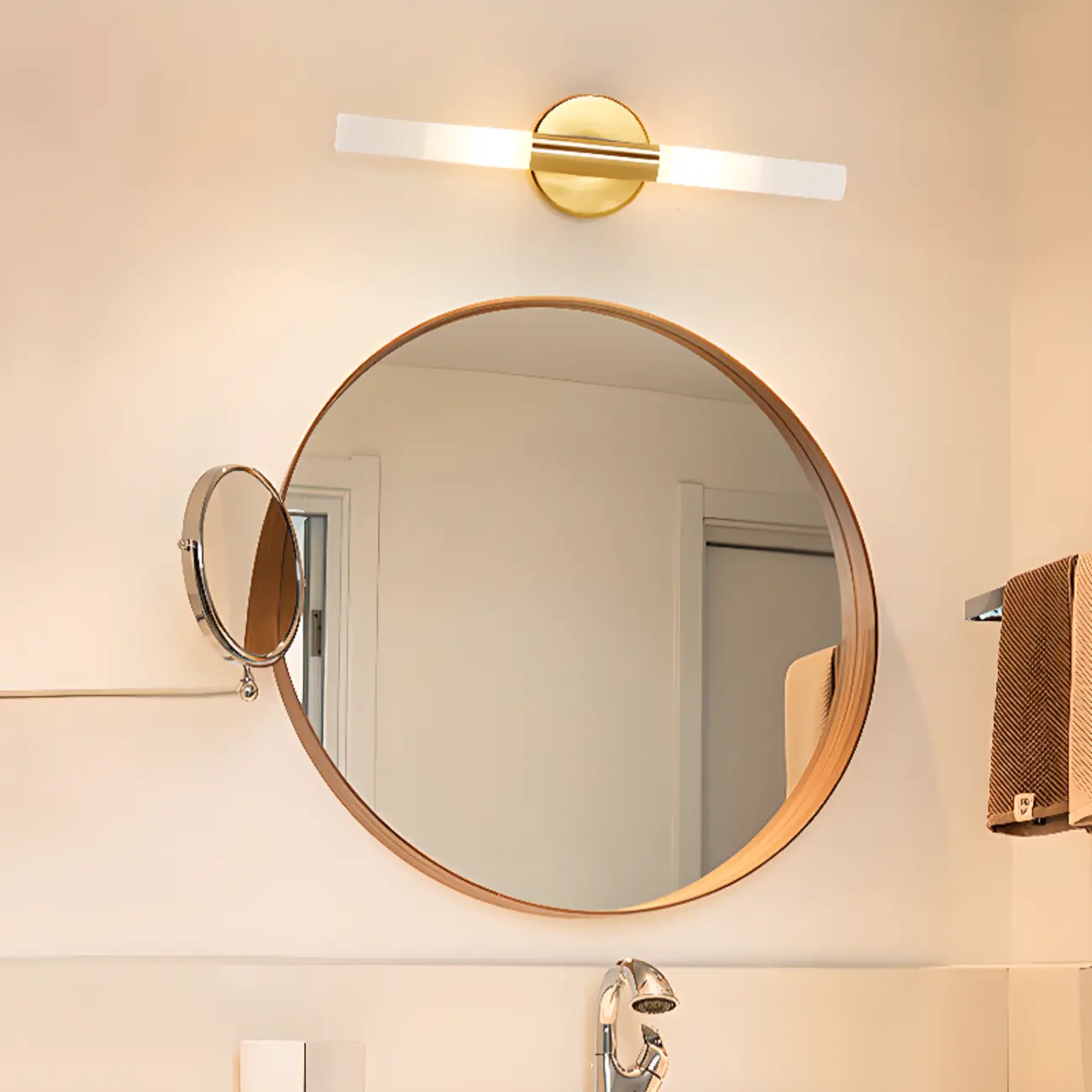Modern Gold Cylinder Vanity Light for Bathroom | homeyfad