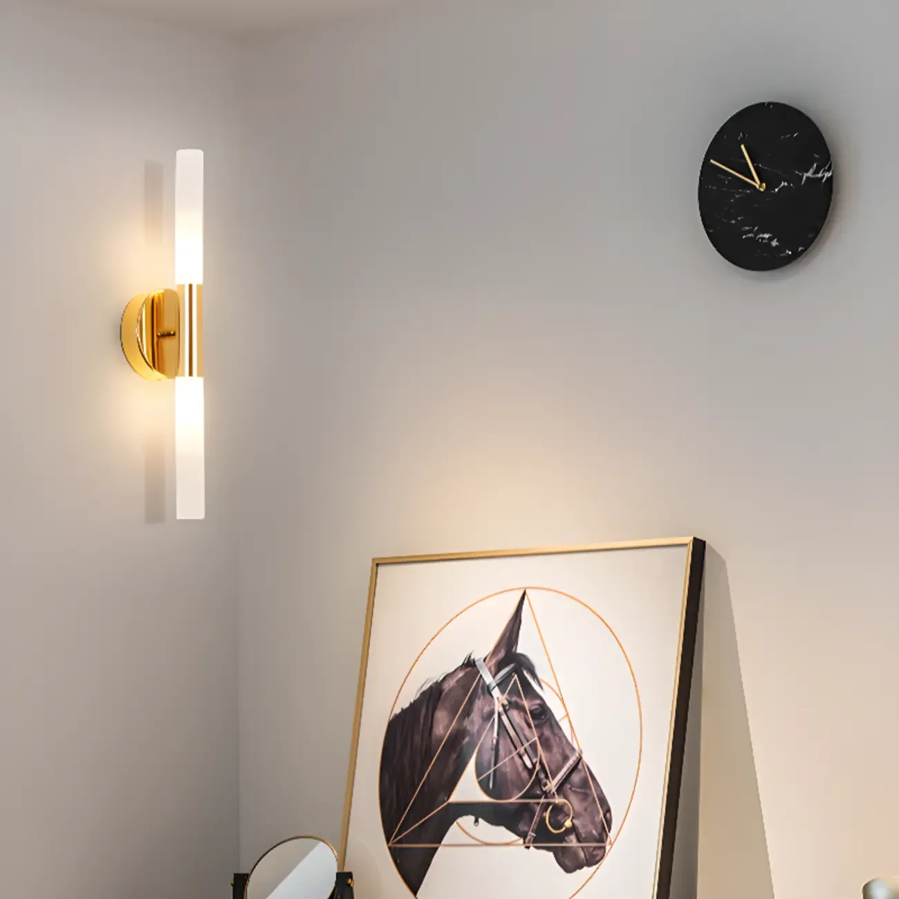 Modern Gold Cylinder Vanity Light for Bathroom