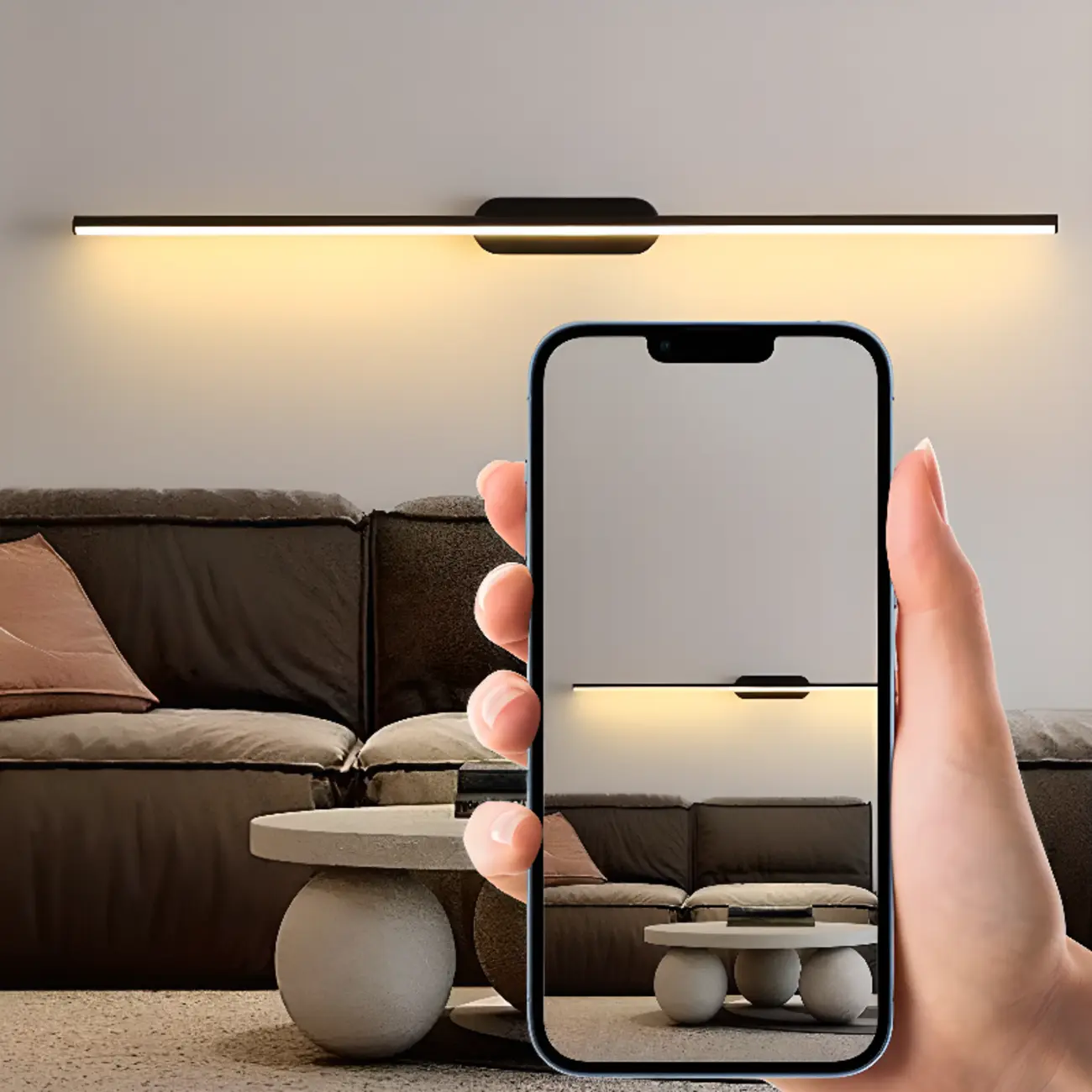 Minimalist Black Slim Stright Metal LED Vanity Light | homeyfad