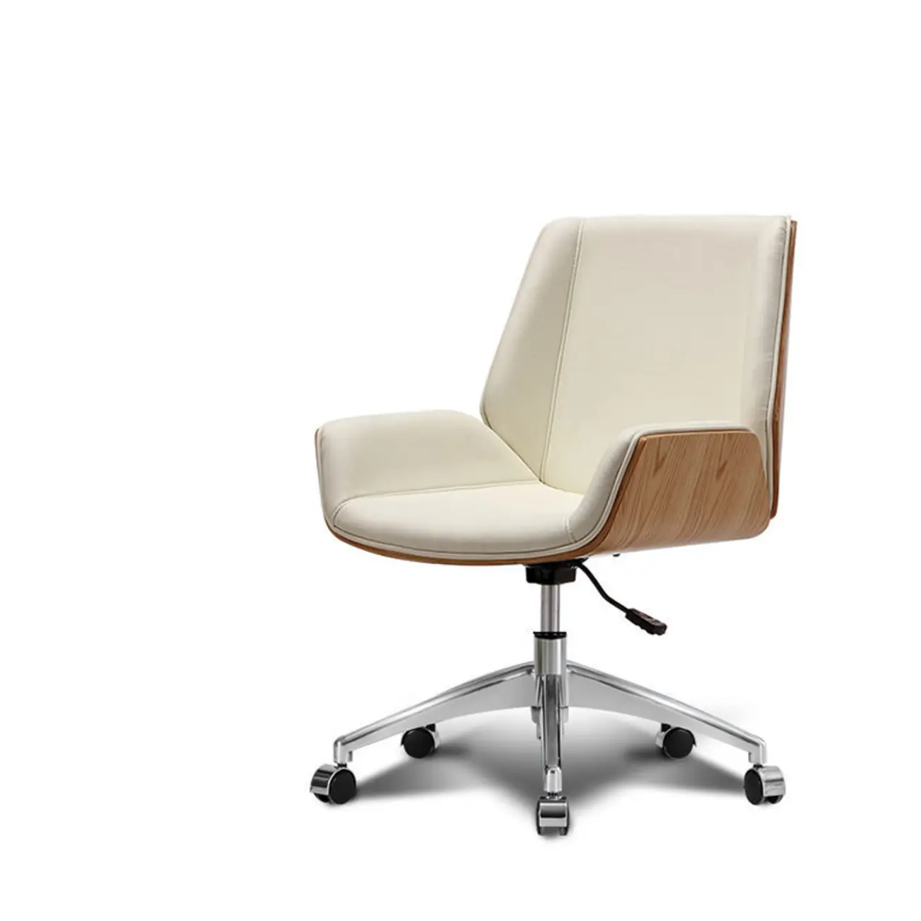 Modern Black Leather Upholstered Swivel Office Chair Image - 11 | homeyfad