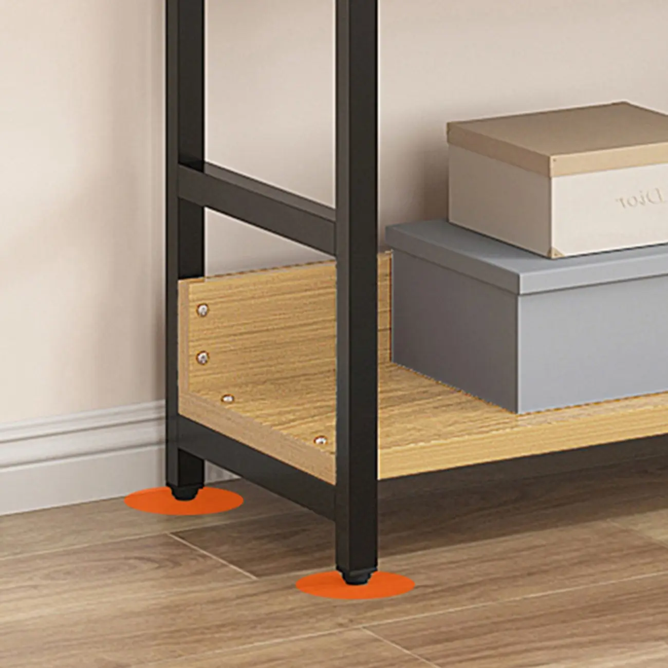 6-Tier Wood and Steel Corner Display Bookshelf Image - 14 | homeyfad