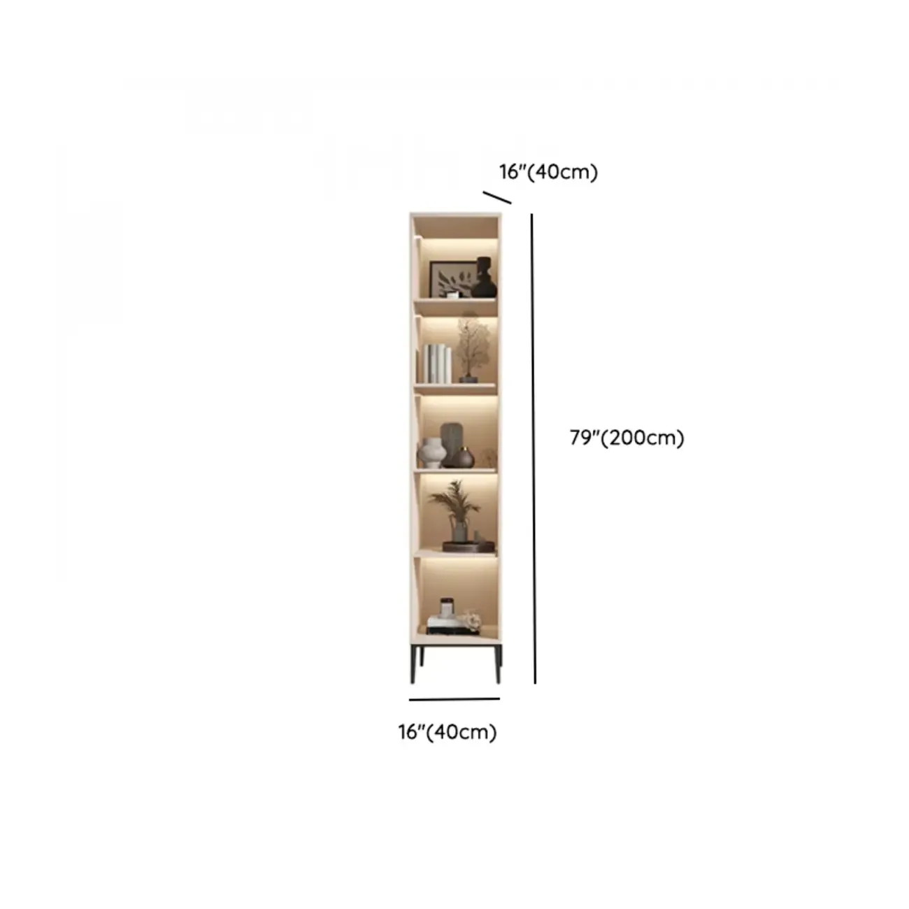 Vertical White Wood Multi-Storage Bookcase with Glass Doors Image - 19
