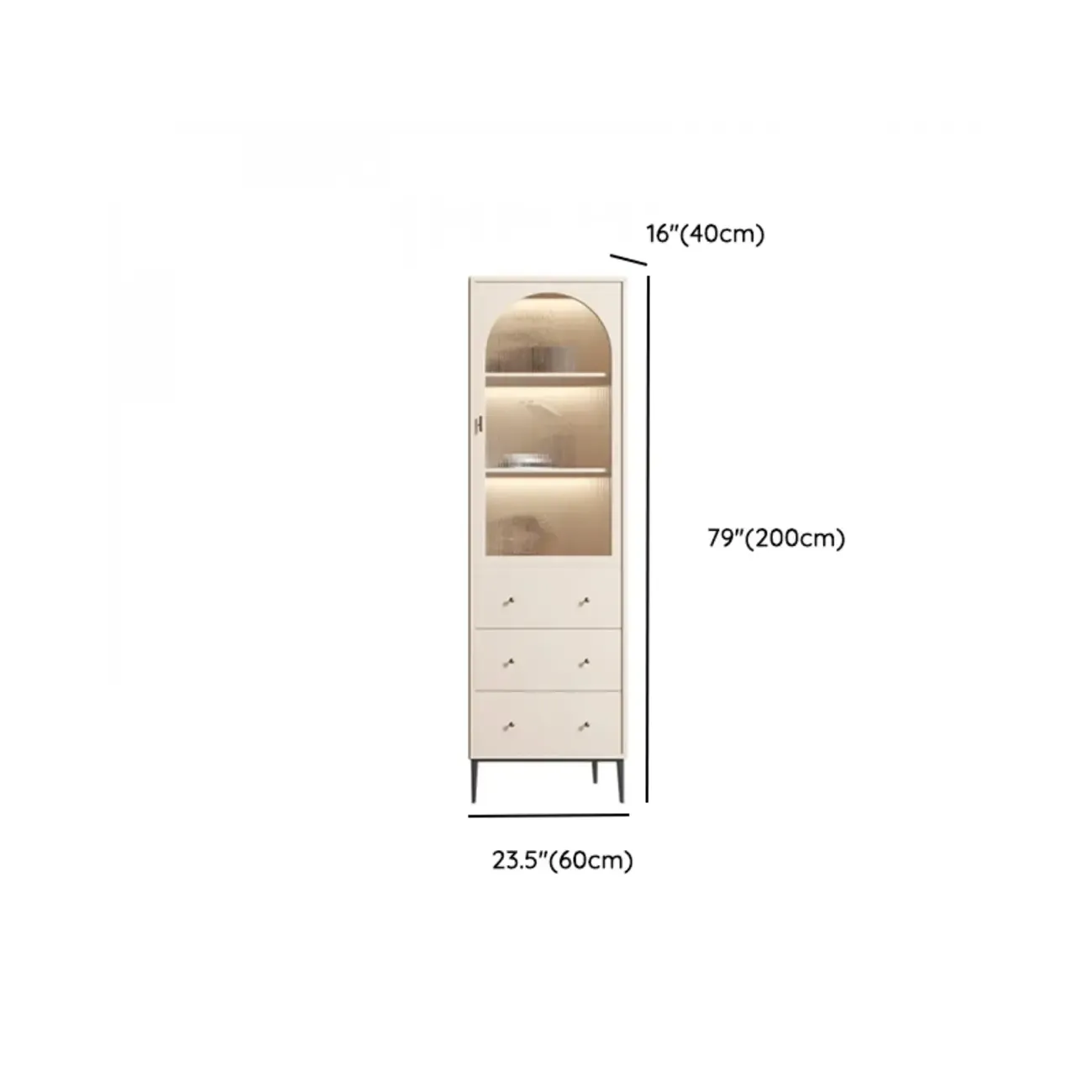 Vertical White Wood Multi-Storage Bookcase with Glass Doors Image - 20