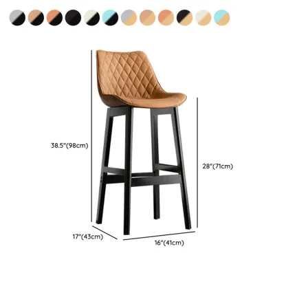 Vintage Leather Bucket Seat Curved Back Bar Stools #size