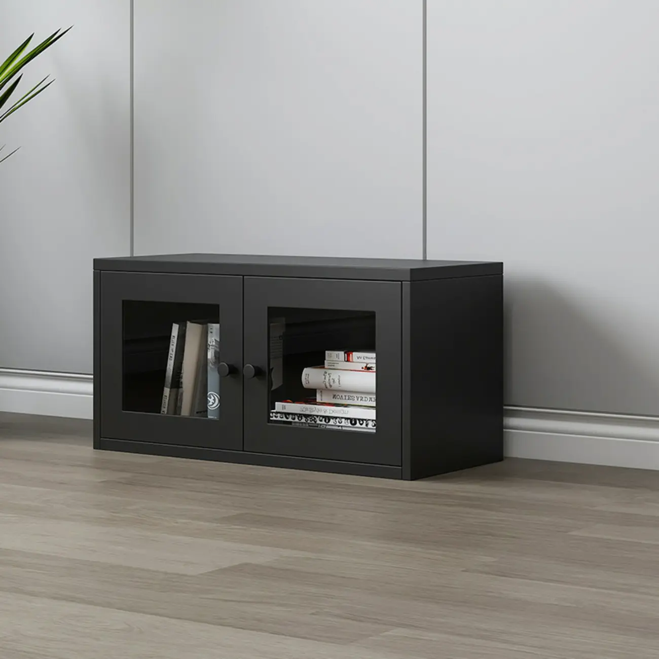 Modern Steel Glass Adjustable Shelves Display Storage Cabinet Image - 2 | homeyfad